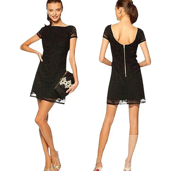 Lilly Pulitzer Jeanette Black Eyelet Cocktail Dress WedGuest/Party/Summer 10 - Picture 3 of 12